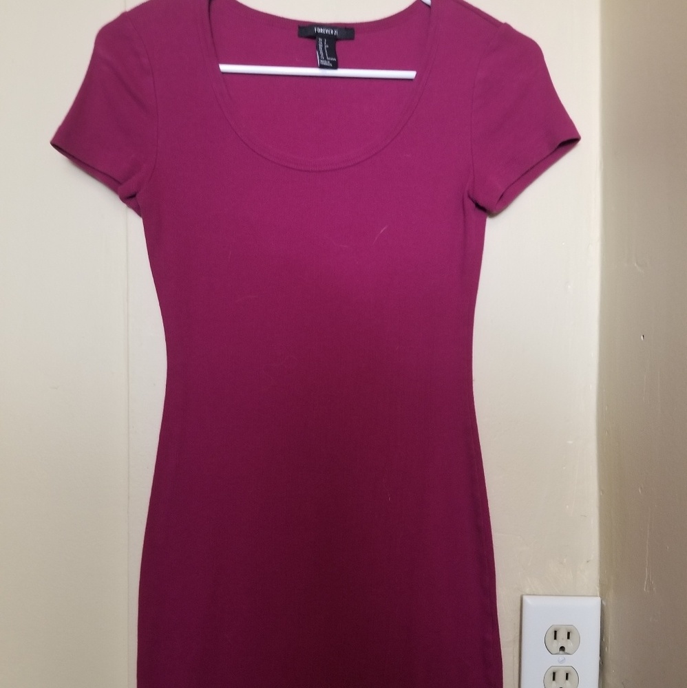 Magenta Bodycon Mini Dress
